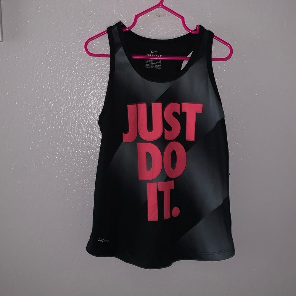 Nike Dri Fit girls 6X black racerback athletic tank top